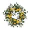 24&#x22; Lemon &#x26; Hydrangea Floral Spring Wreath
